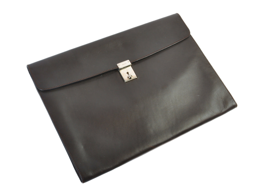 Gucci Brown Leather Portfolio