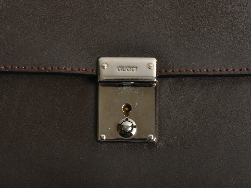 Gucci Brown Leather Portfolio