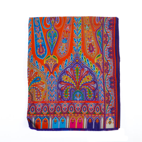 Etro Printed Wool Silk Scarf