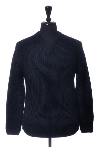 Wolsey Navy Blue Hand Framed V-Neck Sweater