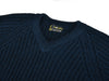 Wolsey Navy Blue Hand Framed V-Neck Sweater