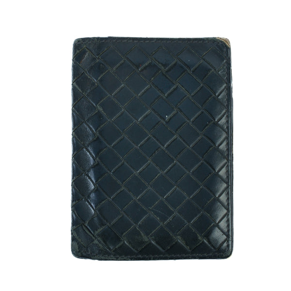 Bottega Veneta Grey Woven Leather Bifold Wallet