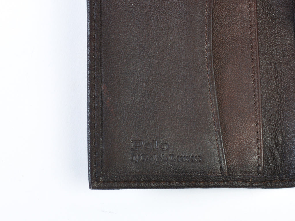Polo Ralph Lauren Brown Lamb Leather Bifold Wallet