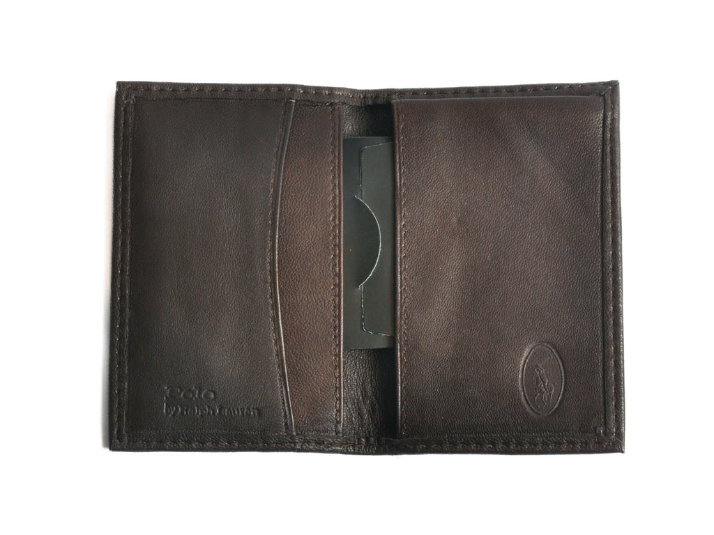 Polo Ralph Lauren Brown Lamb Leather Bifold Wallet