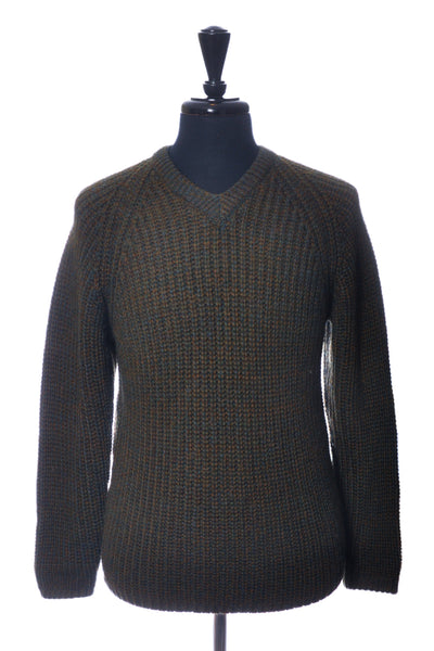 Wolsey Green Hand Framed V-Neck Sweater