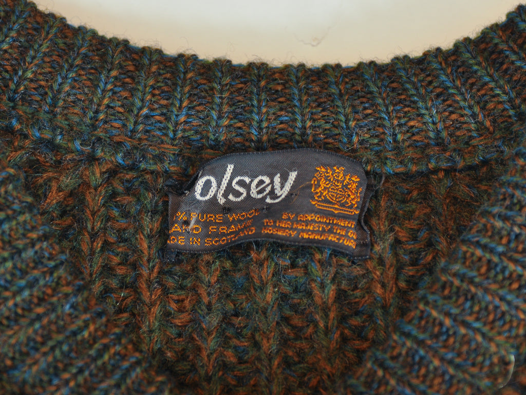 Wolsey Green Hand Framed V-Neck Sweater