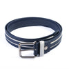 Art Go’Den Navy Blue Striped Leather Belt