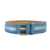 Bally Brown on Slate Blue Striped Belt