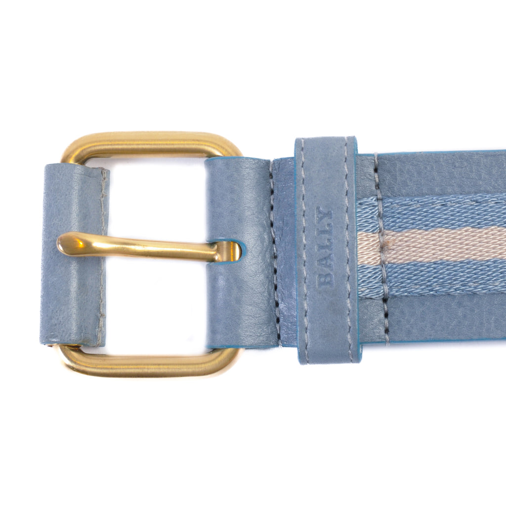 Bally Brown on Slate Blue Striped Belt