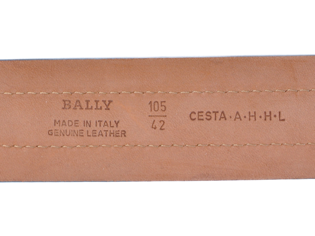 Bally Brown on Slate Blue Striped Belt