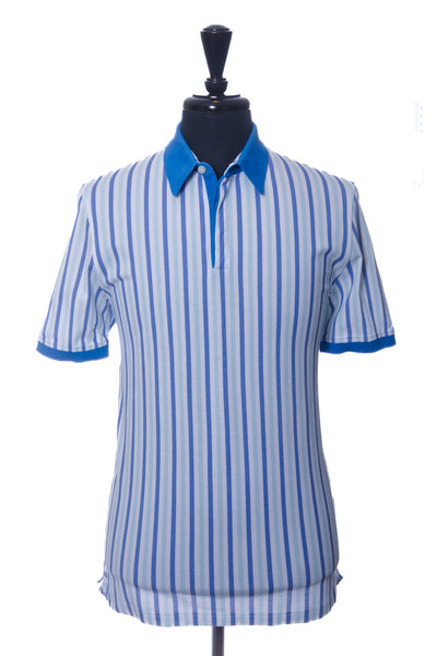 Aquascutum Blue Awning Stripe Polo Shirt