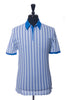 Aquascutum Blue Awning Stripe Polo Shirt