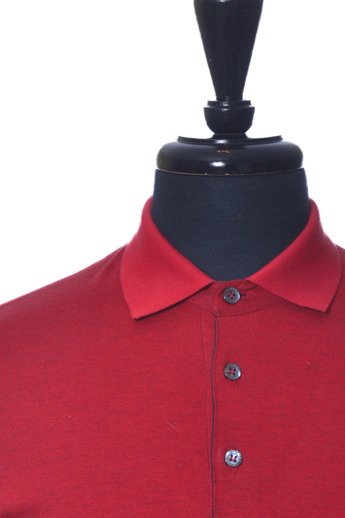 Dunhill Deep Red Long Sleeve Polo Shirt