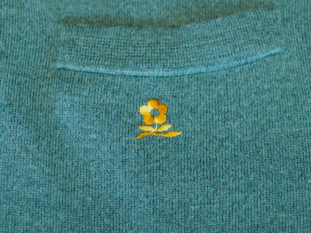 Montagut Green Striped Collared Knit Sweater