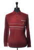 Montagut Burgundy Collared Knit Sweater