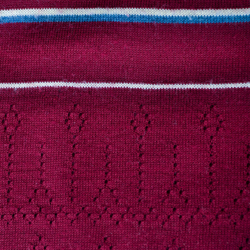 Montagut Burgundy Collared Knit Sweater