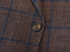 Luigi Bianchi Brown Windowpane Silk Linen Blazer