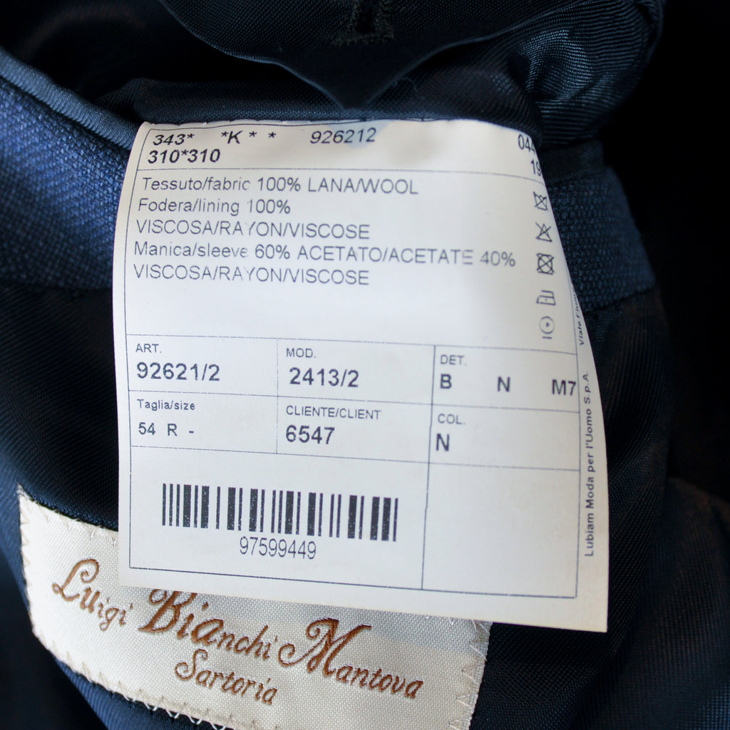 Luigi Bianchi Navy Blue Wool Blazer