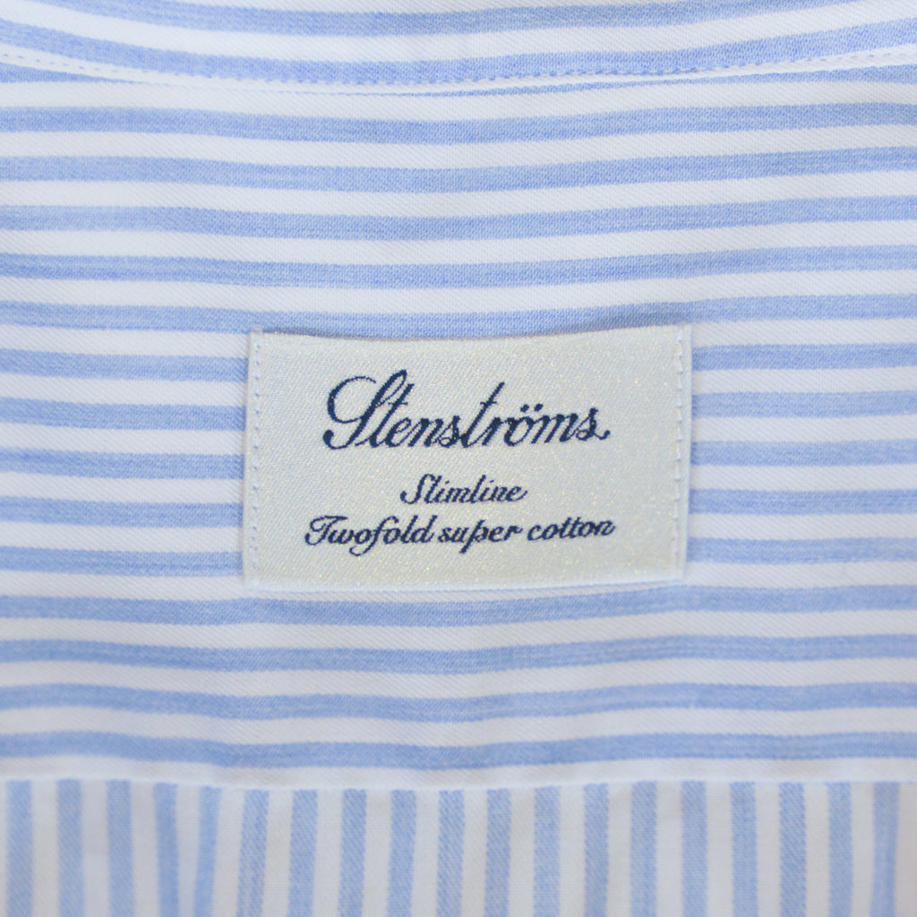 Stenstroms Blue Striped Slimline Dress Shirt