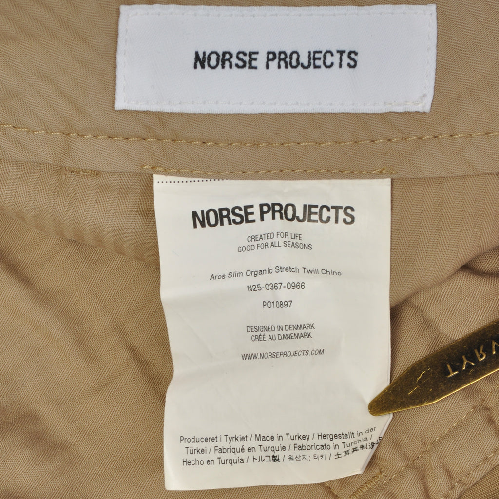 Norse Projects Brown Aros Slim Fit Stretch Twill Chinos