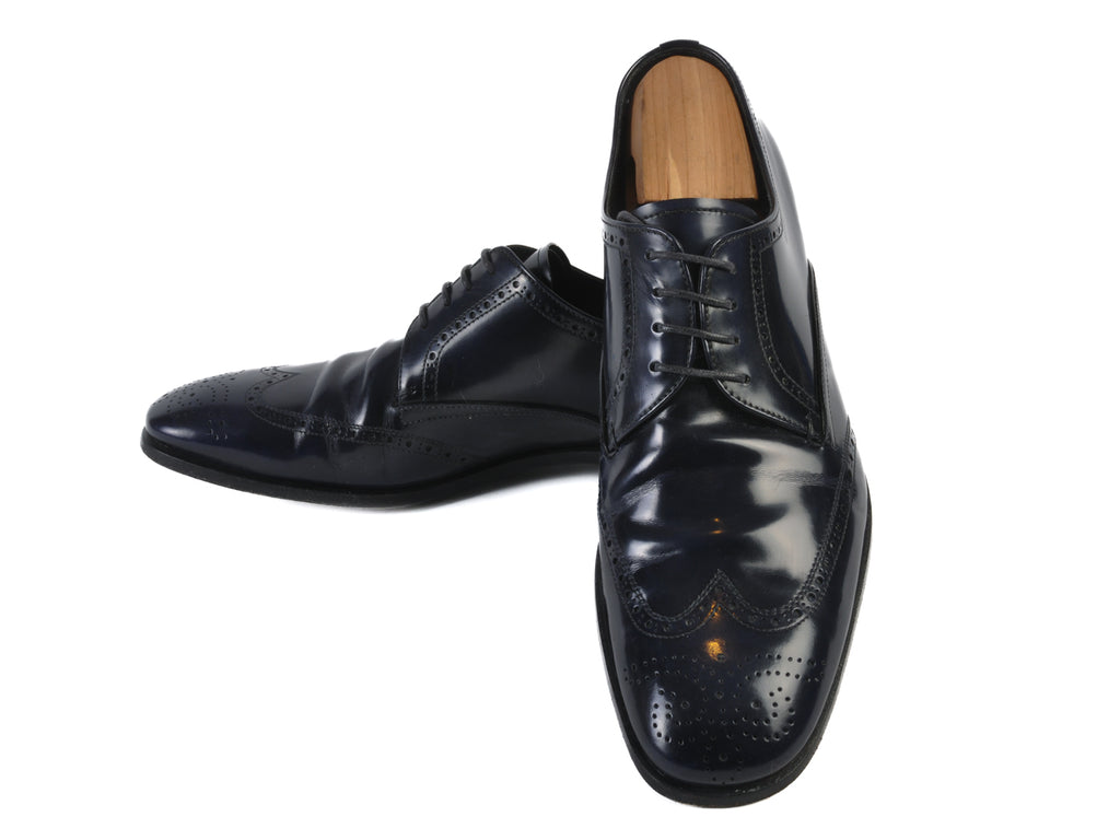 Prada Navy Blue Derby Shoes
