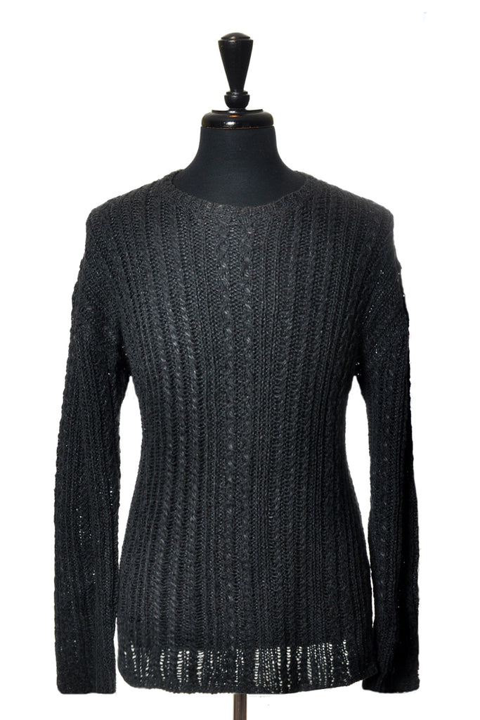 John Varvatos Dark Grey Loose Knit Sweater