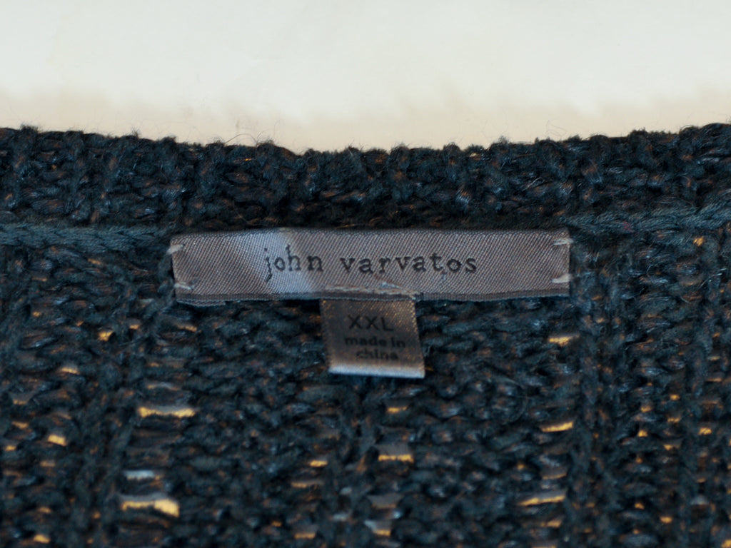 John Varvatos Dark Grey Loose Knit Sweater