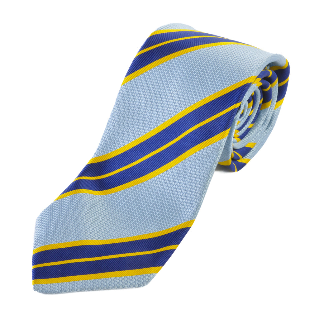 Eton Light Blue Striped English Silk Tie