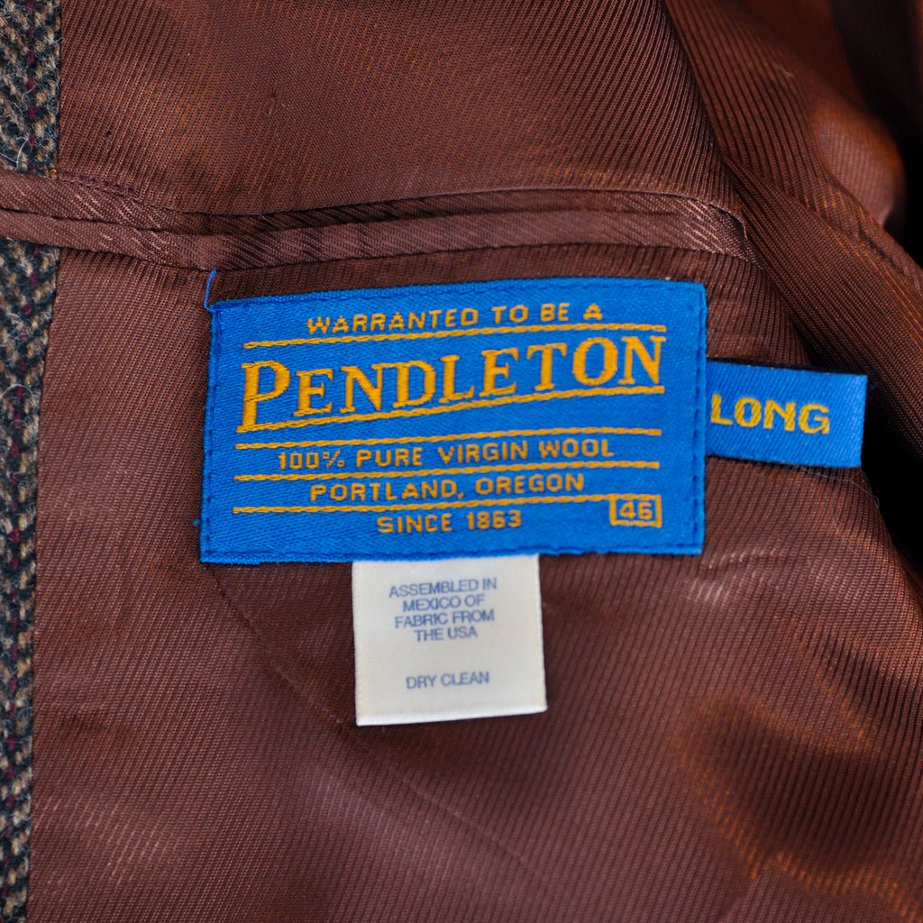 Pendleton Brown Herringbone Tweed Blazer