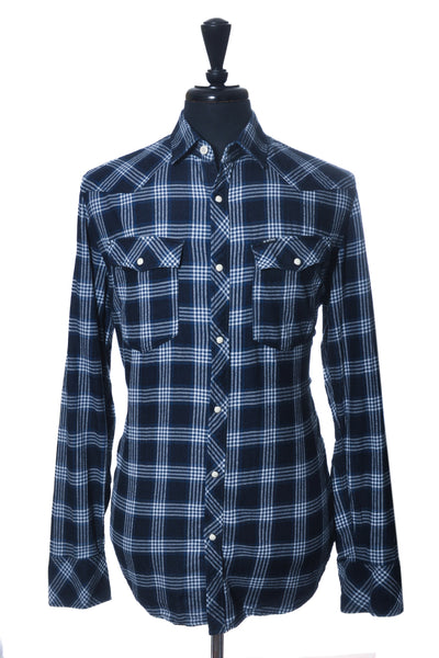 G-Star RAW Blue Check 3301 Slim Western Flannel Shirt