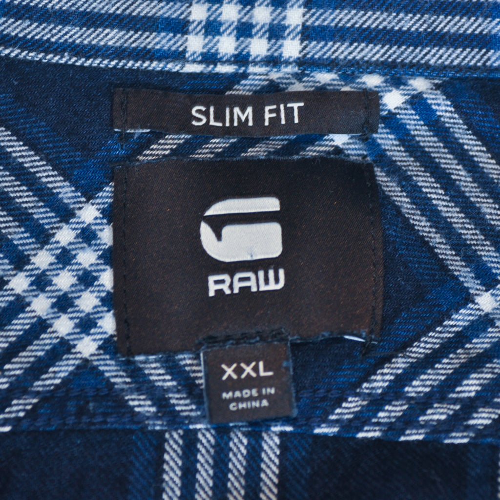 G-Star RAW Blue Check 3301 Slim Western Flannel Shirt