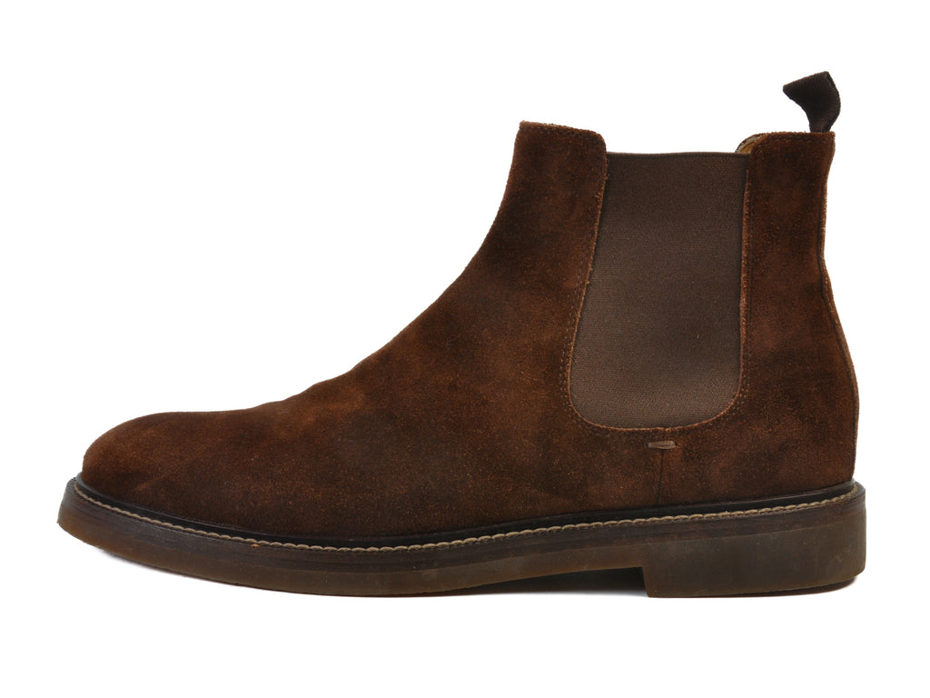 Brunello Cucinelli Chocolate Brown Suede Chelsea Boots