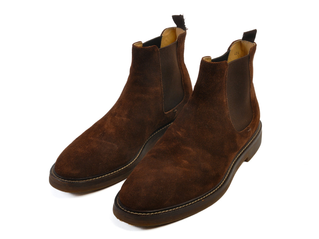 Brunello Cucinelli Chocolate Brown Suede Chelsea Boots