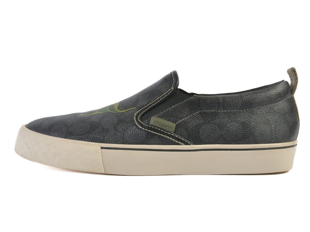 Coach Rexy Dinosaur Signature Canvas Slip-On Sneakers