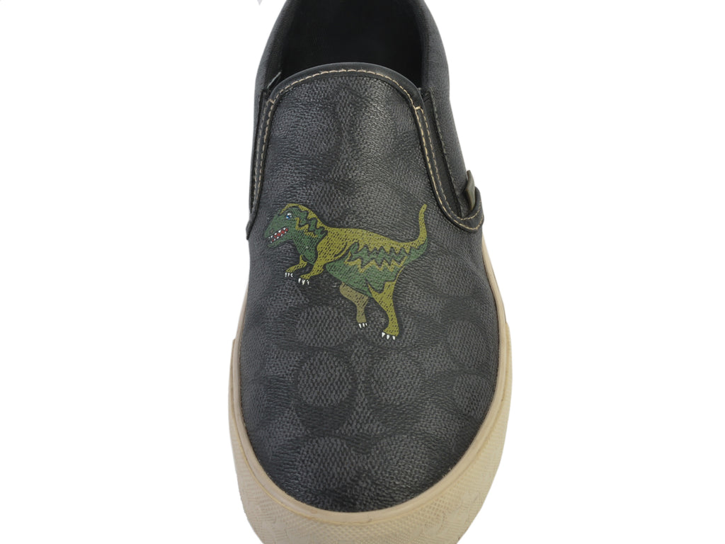 Coach Rexy Dinosaur Signature Canvas Slip-On Sneakers