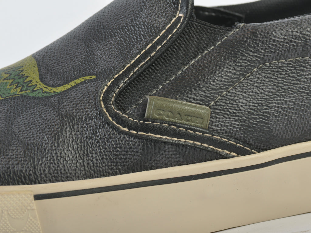Coach Rexy Dinosaur Signature Canvas Slip-On Sneakers