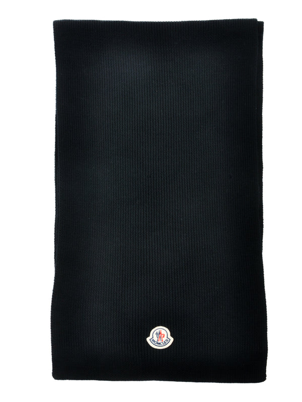 Moncler Black Wool Sciarpa Scarf