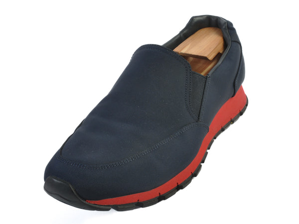 Prada Navy Blue Slip-On Sneakers