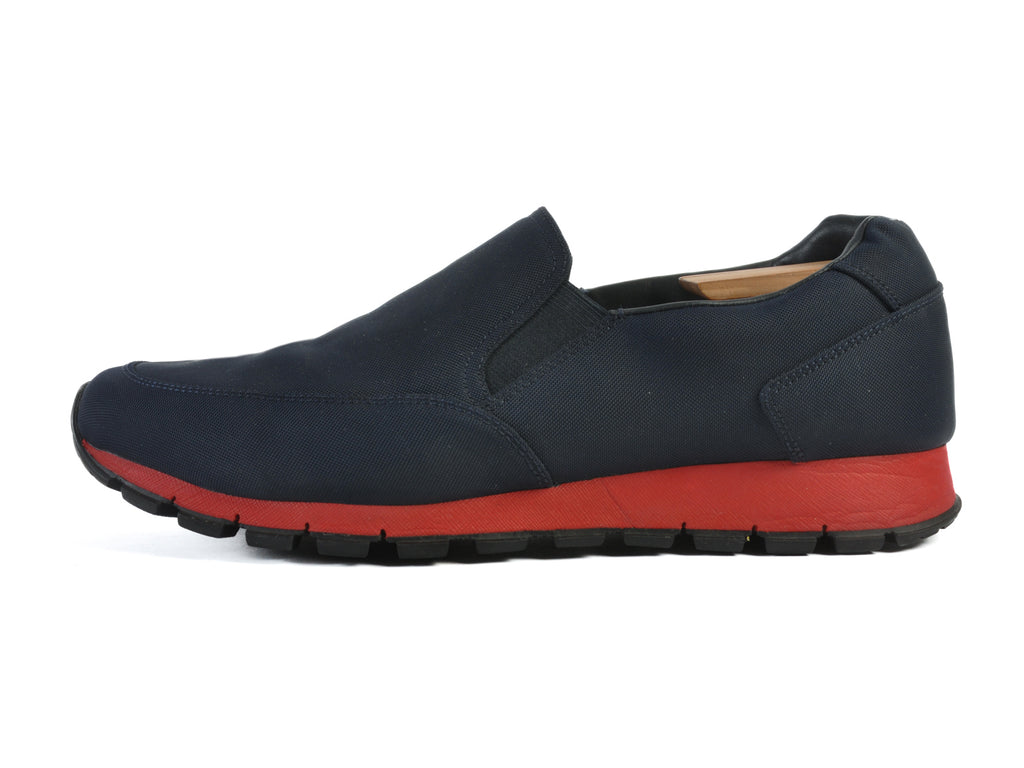 Prada Navy Blue Slip-On Sneakers