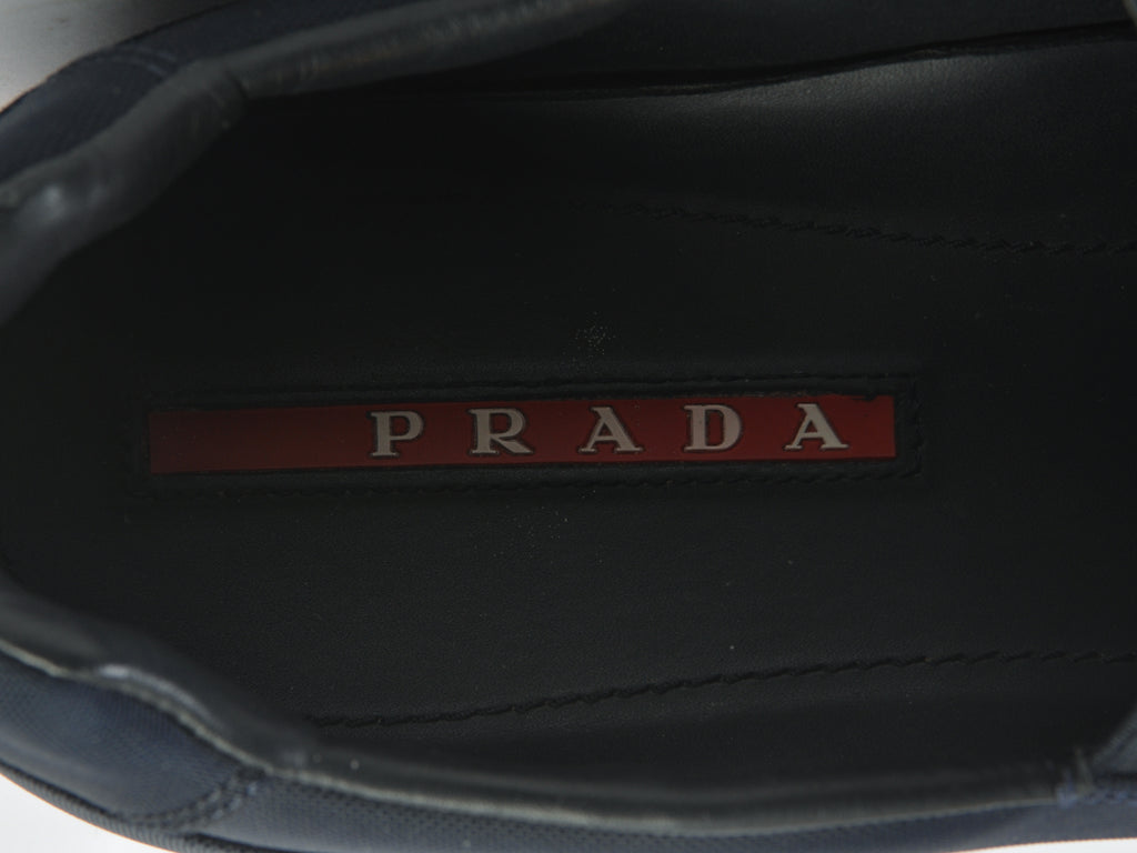 Prada Navy Blue Slip-On Sneakers
