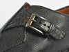 Bontoni NWOB Black Pebbled Leather Monk Strap Shoes