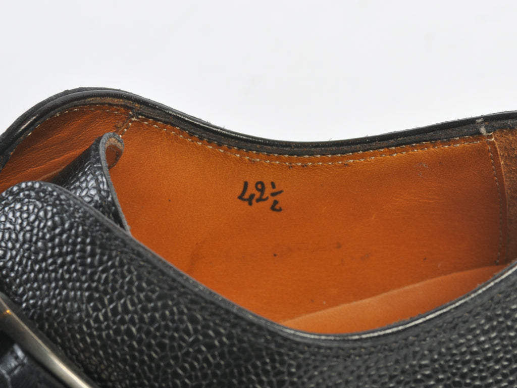 Bontoni NWOB Black Pebbled Leather Monk Strap Shoes