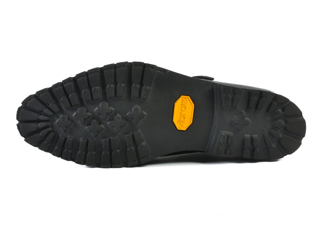 Bontoni NWOB Black Pebbled Leather Monk Strap Shoes