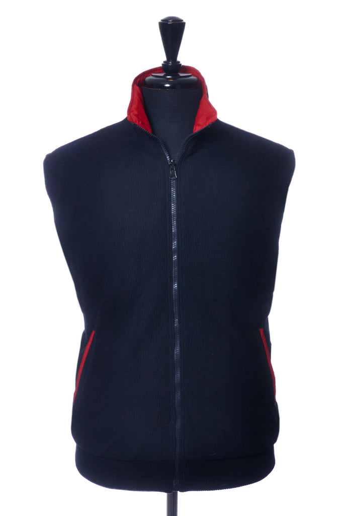Green Coast Red and Navy Water Repellant Wool Reversible Vest