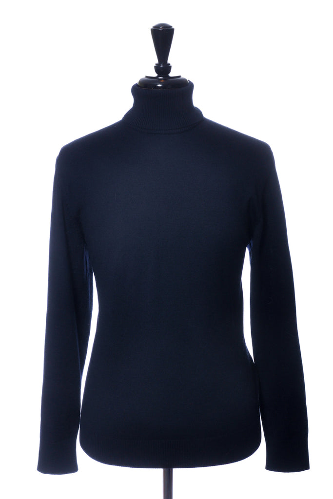 Hugo Boss Deep Navy Blue Grato Roll Neck Sweater