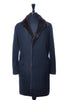 Loro Piana Dark Blue Jersey Novalis Nutria Fur Lined Coat