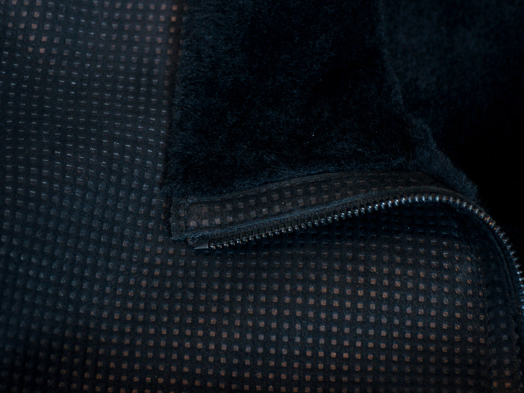 Armani Collezioni Black Graph Shearling Jacket