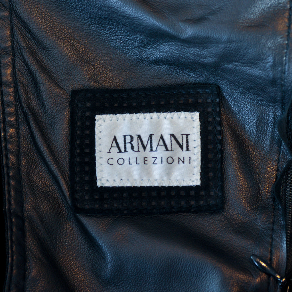 Armani Collezioni Black Graph Shearling Jacket