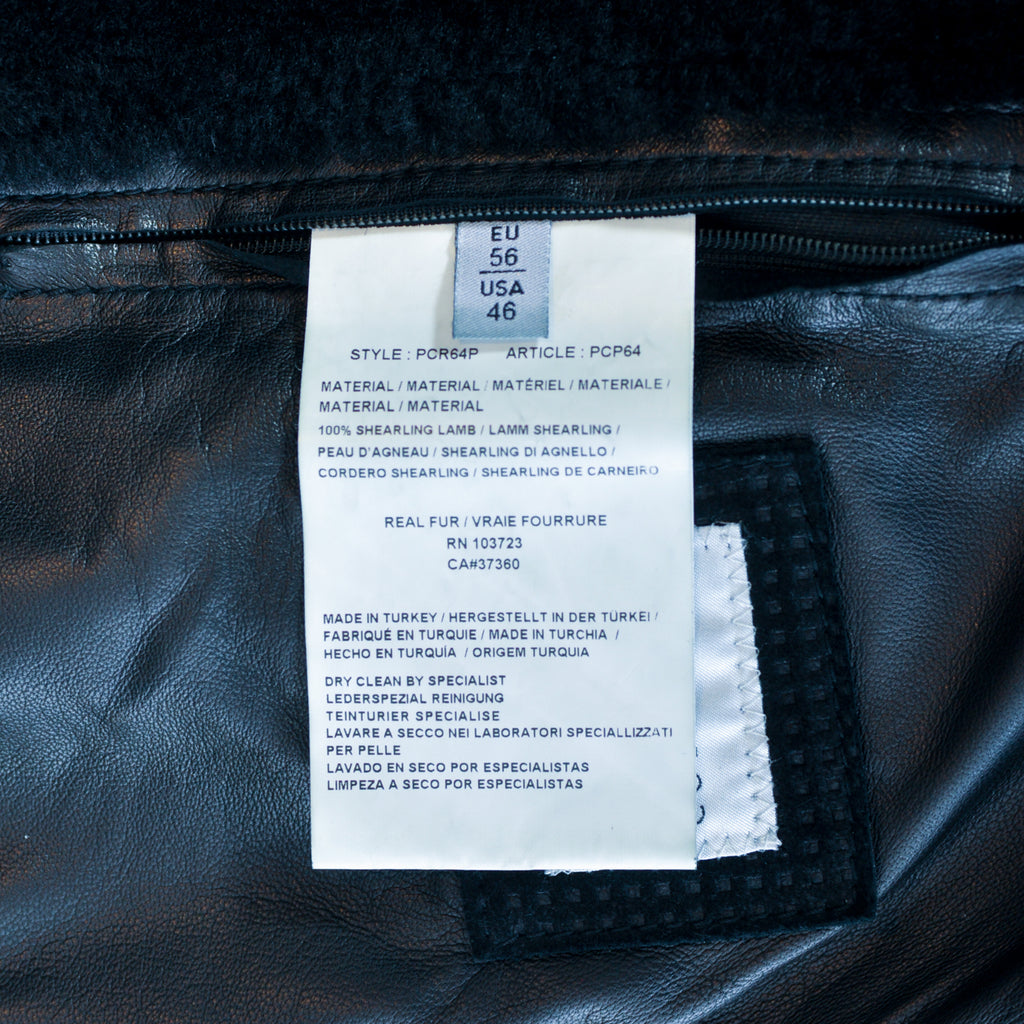 Armani Collezioni Black Graph Shearling Jacket