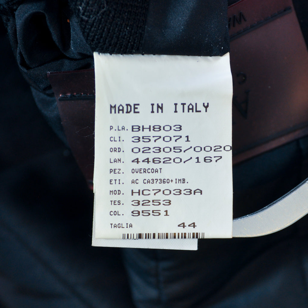 Armani Collezioni Black Water Repellant Twill Overcoat